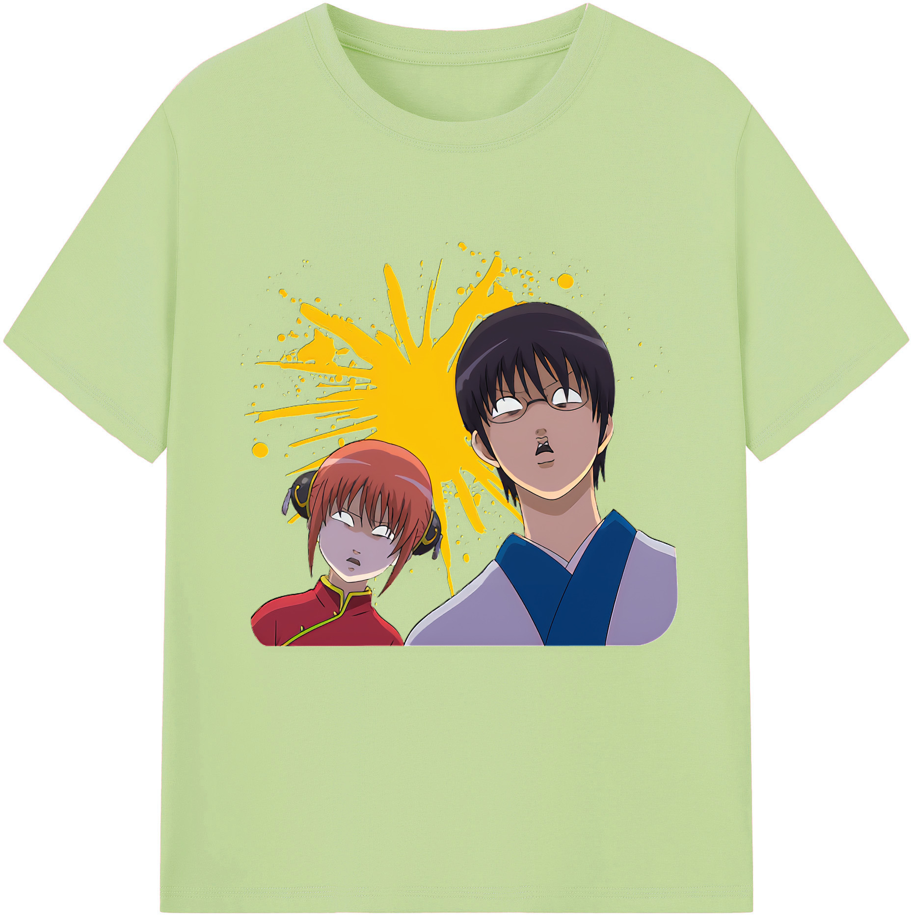 （画像用） ぎんたま 坂田銀時（さかたぎんとき） 神楽 志村新八（しむら しんぱち） GINTAMA Sakata Gintoki Kagura Shimura Shinpachi 綿100％半袖Tシャツ（フロントプリント）